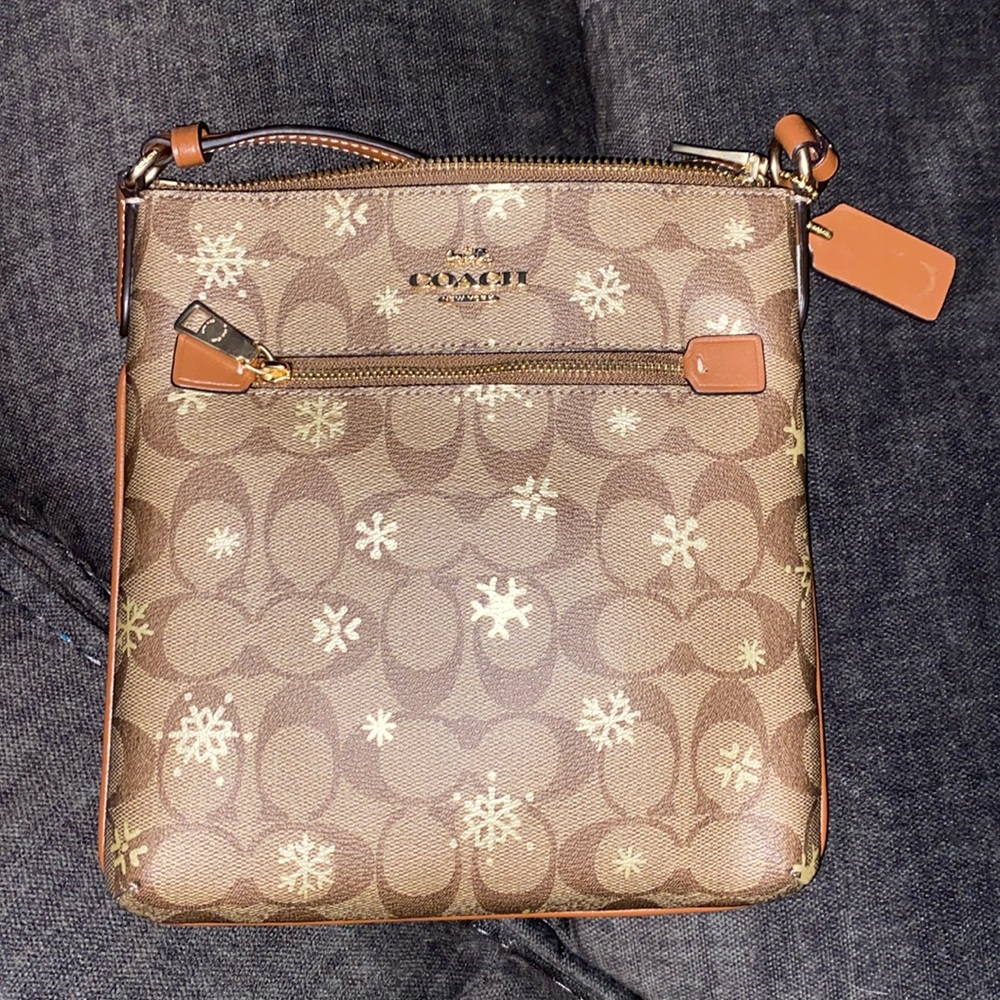 Coach Signature Canvas Mini File Holiday bag